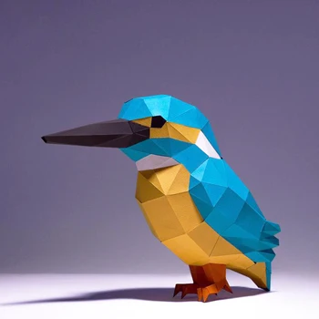 3D Хартиен Режим на Birdl Ръчно изработени 25 см Alcedo САМ Papercraft Начало Декор Украса на Масата Пъзели Развитие на DIY Играчки За Деца И Възрастни Подарък