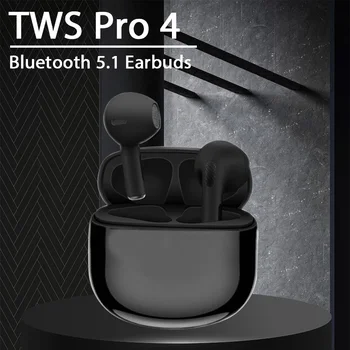 Слушалки TWS Pro 4 Bluetooth, безжични слушалки, HD Покана, музикални слушалки Hi-Fi, спортна слушалки за джогинг, слушалки за всички смартфони