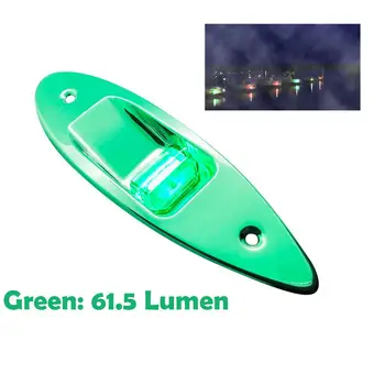 2x 12V Лодка RV Страничната Навигация Носа Част Със Зелен Led За Скрит Монтаж