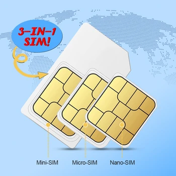 Карта на данни от мобилен телефон СИМ-карта на 1-30 дни, 1 GB СИМ-карти, 3 в 1, 4G, Wifi, неограничен Интернет за Китай