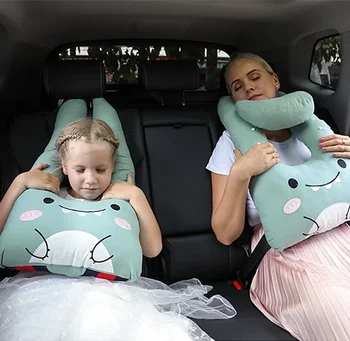 Регулируема възглавница за главата с останалите столче за кола за пътуване, сигурността на съня, подпомагане на врата, въздушна възглавница за деца и възрастни U-образна възглавница за врата