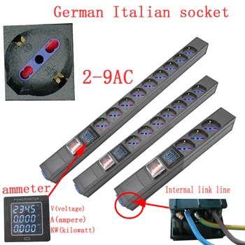 Захранване PDU с амперметром Schuko Powerlink output box, изход 2-9AC Германия Италия контакт