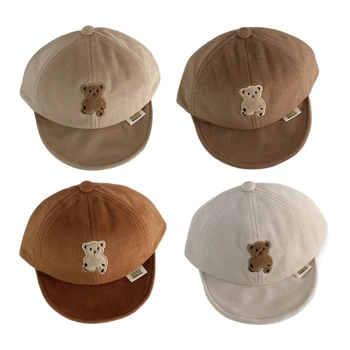 Регулируема шапка Y1UB, удобна детска защита от слънцето с шарени мультяшного мечка