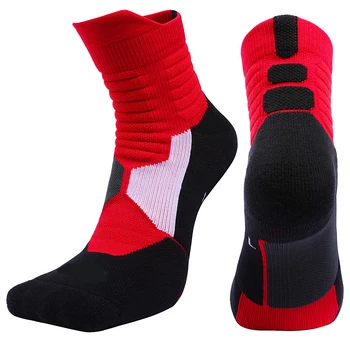 Улични висококачествени нови спортни елитни баскетболни чорапи, мъжки вело чорапи, компресия чорапи, Памучни кърпи, мъжки чорапи