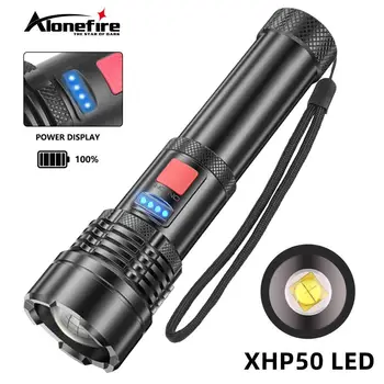 XHP50 Супер мощен led фенерче с увеличение, тактически фенер, вградена батерия, USB Акумулаторна Авариен уличен ярък фенер X57