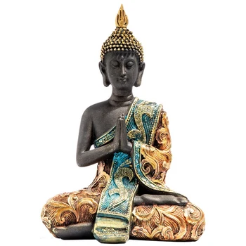 Буда Статуя, Скулптура от Тайланд, Смола с Ръчно изработени, Будизъм, хиндуистки Фън шуй, Статуетка за медитация, Украса за дома.