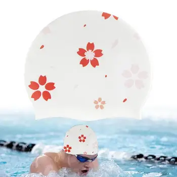 Силиконова шапка за плуване Водоустойчива Силиконова Шапка за плуване 3D Удобна Здрава Защита уши за дълги/къси коси за всеки ден