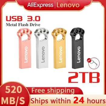 Lenovo 2TB USB Flash Drive Метална Писалка-Диск 128 GB USB Диск е 1 TB 512 GB 256 GB Водоустойчив USB-Памет и Високоскоростна Карта За PC