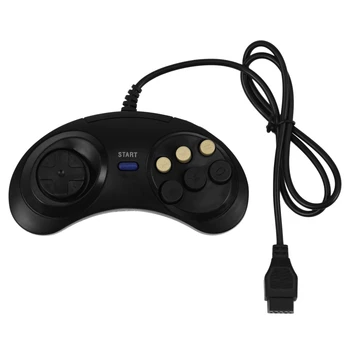 Класически ретро Гейминг контролер с 6 копчета и кабелен дръжка, геймпад, джойстик, Джойстик за Md2 Pc Drive, игрови аксесоари