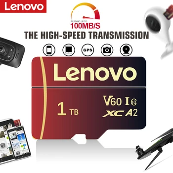 Оригинална Карта Памет Lenovo SD 2 TB Class 10 A2 U3 Micro SD TF Card V30 / V60 SD Card Персонални Идеи за Подаръци За Фотоапарат / Телефон / Ps4