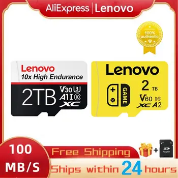Lenovo 2 TB 1 TB Class10 Карта Памет A2 SD / TF Flash Карта с Памет 512 GB 256 GB 128 GB Micro SD TF Карта TF-Карта За Телефон Ps5 С Подарък