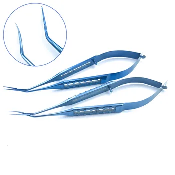 Офталмологични Капсулорексические Клещи с плоска дръжка 115 мм Ъгъл / извивам Титан Офтальмохирургический инструмент Forcep tools