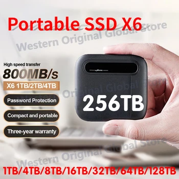 Оригинален X6 500 GB 1 TB И 2 TB 4 TB 16 TB 32 TB 128 TB И 2 TB Портативни SSD–диск с капацитет до 540 Mbit/сек - USB 3.2 Външен твърд диск, USB-C PS4/PS5