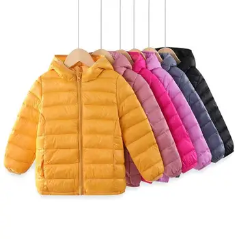 Зимни якета за деца и юноши, однотонная памучен горно облекло за спорт на открито, есен ежедневното палто с цип за момчета и момичета