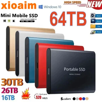 За xiaomi Преносим 128 TB 64 TB SSD на Външния Мобилен Твърд Диск Високоскоростен 16 TB 8 TB Твърд Диск за Десктоп Мобилен Лаптоп Comp