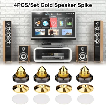 4 комплекта медни златно високоговорители, Метални шипове, влакчета от сплав, CD-усилвател, касетофон, Изолирующие крака с двустранна лента
