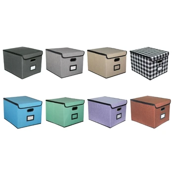 Сгъваема кутия за файлове с капак и дръжка, Офис кутия за съхранение на файлове метален шкаф кутия за съхранение на папки с файлове метален шкаф кутия