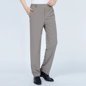 2023 Мъжки дълги панталони, леки летни панталони-карго, ежедневни мъжки обикновена панталони с еластичен ластик на талията, свободни, преки, плюс размер 4XL