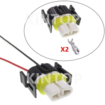 1 Комплект от 2-контактни керамични съединители Auto H11 с кабели, автомобилни грыжевых лампи, високотемпературни конектори за кабели