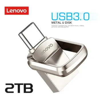 Lenovo Mini Pen Drive Памет, USB Флаш Памети 2 TB 1 TB 512 GB Метален Тип C OTG Високоскоростен Usb 3.0 Водоустойчив Стик Нова