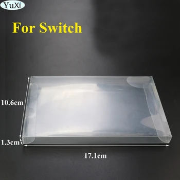 YuXi Transparent Clear Box Пластмасов калъф за събиране на ПЕТ Протектор за съхранение слот карти Switch NS Цветна кутия 17.1*10.6*1.3 см