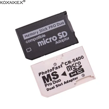 XOXNXEX 2 елемента Адаптер за Карта с памет Micro SD TF Флаш карта към Memory Stick duo, MS Pro Duo процесор за PSP-карти С Една / Две 2 Слота Адаптер