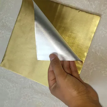 100шт Златна Шоколад хартия с размери 20 * 20 см, хартия за опаковане на бонбони, Обвивка от алуминиево фолио, Опаковки за сватбени подаръци, Лист алуминиево фолио