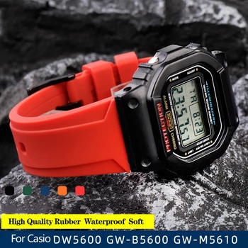 Нов Каишка от Каучук DW5600 За часовници G-SHOCK на Casio GW6900 GW-B5600 GM-5600 DW-5600 Водоустойчив Силиконов Ремък За спортни часа 16 мм