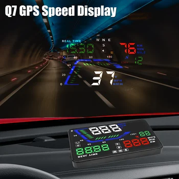 5,5-инчов дисплей на предното стъкло, Q7, проекторът на предното стъкло, Цифров часовник с GPS, Предупреждение за превишаване на скоростта, Универсален автомобилен HUD дисплея, автомобилни Аксесоари