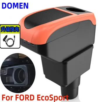 НОВОСТ за FORD EcoSport Авто подлакътник скоростна Детайли на интериора Модернизация на автомобилни аксесоари, Централна кутия за съхранение на Централната конзола USB 2013-2018