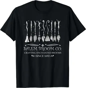 Тениска Salem Broom Company за феновете на Хелоуин, графични тениски, забавна тениска с вещици, ежедневни памучен ежедневни облекла Four Seasons