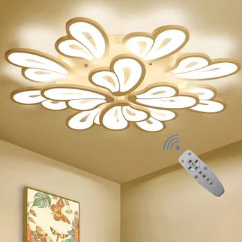 Нова led полилей с дистанционно управление, използвани в декор хол, спалня, трапезария, Модерна акрилна led таванна лампа с пеперуда