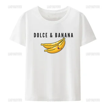Забавна тениска с принтом Dolce & Banana, блузи, Дишаща Удобна тениска с къс ръкав, мъжки Дамски дрехи, памучни ризи