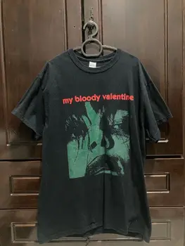 Основна черна тениска Vtg My Bloody Valentine Band от памук H10839 с дълъг ръкав