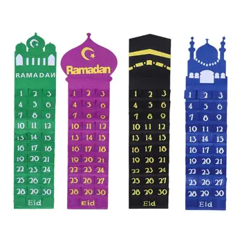 Войлочный Рамадан Ейд Мубарак, стенен Календар с цифри, броене, 30 места за дома