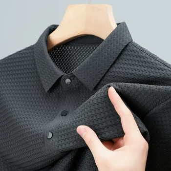 2023 Лятна нова мъжка риза с къси ръкави, с къси ръкави, дишаща бизнес модерна тениска, мъжки дрехи