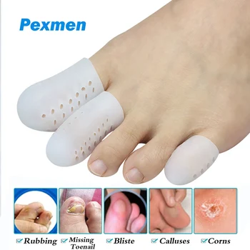 Pexmen 2 елемента Гел Капачки за големите пръсти на краката Защитни Облицовки за пръстите на краката Покриват и предпазват От мазоли на Мехури и врастнали нокти на краката