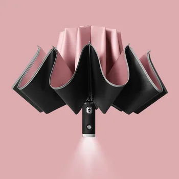 Чадър с автоматично led фенерче Ten Bone, автоматичен сгъваем чадър с творчески привкус