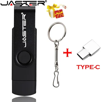 JASTER Безплатен Адаптер Type-c Usb 2.0 Флаш памет 64G Въртяща се Пръчка OTG 32G U-диск 16GB Карта 8GB Сватбени Подаръци Memory Stick