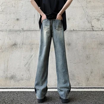 2023 Ново записване, ежедневни широки дънки, мъжки Японска градинска дрехи, модни директни широки панталони в стил хип-хоп, ежедневни панталони за мъже C79