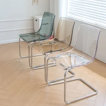 Дизайнерски стол за Хранене от Скандинавския Акрил, Изчистен Модерен Стол за Хранене, Домакински Прозрачна Мебели за дома Silla Comedor