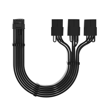 Удлинительный кабела PCIE 5.0 3090Ti 12VHPWR От 12 + 4/16pin до 3X8pin Кабели-PCIE конектори-Контакти Удлинительный кабел видео карти