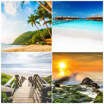 Хотелски комплекс на тропически остров, туристически плаж, Фон за снимки честит рожден Ден, декорация на банер, детски душ, градивни елементи