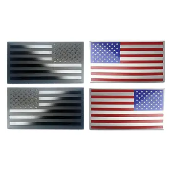 1 чифт стикери с американския флаг на САЩ, етикети с метална релефна за кола