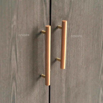 Модерна и лесна Латунная дървена дръжка Дървена дръжка Цвят бук на вратата на достъпа на кабинета чекмеджето Дръжка на шкафа за съхранение