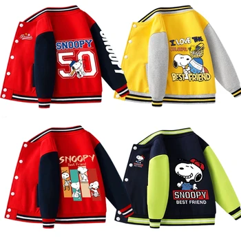 Яке Снупи, детска зимна топла hoody с модел от аниме, връхни дрехи за момчета и момичета, бейзболна форма, детско палто с анимационни герои, якета, дрехи, подаръци
