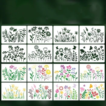 8 бр. /компл. B5 26 см Растения и Цветя, САМ Многостенни Листове За Рисуване Албум за Албуми за Оцветяване Релеф Албум Декоративен Модел