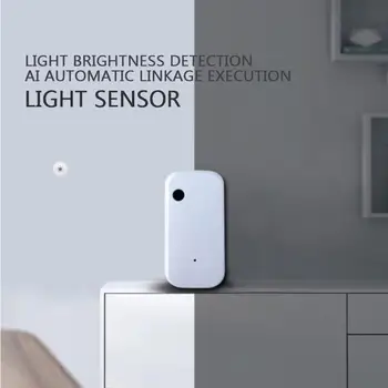 Sasha Zigbee WIFI Сензор за осветление, сензор за осветеност, интелигентен Wi-Fi, сензор за яркост, поддръжка на един умен дом, приложение Алекса Home Smartlife