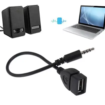 3.5 мм аудио адаптер Кабел-конвертор 3,5 мм конектор USB AUX аудио кабел-адаптер за свързване на USB към кабелям автомобилния стереоразъема
