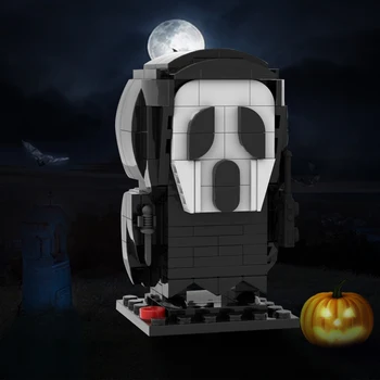 Moc Scream Movie Mask Хелоуин Brickheadz градивните елементи на Ghostface САМ Фигурка Модел Тухли, Детски Комплекти, играчки за Подарък Възрастен Антагонисту